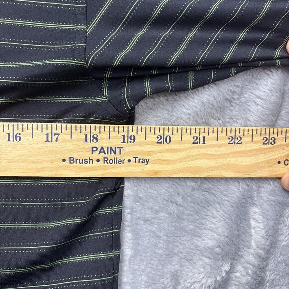 Under Armour Heatgear Polo Shirt Mens SM Greenbrier Classic Black Green Striped - Picture 9 of 9